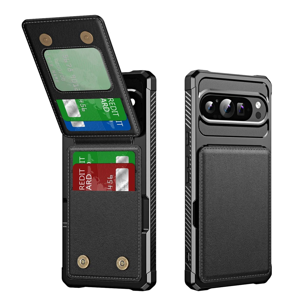 Business Leather Flip Card Slot Bag Stand Holder Case For Google Pixel 9 8 7 Pro XL 8 A 7A Magnetic Cover For Pixel 8A 10Pro XL