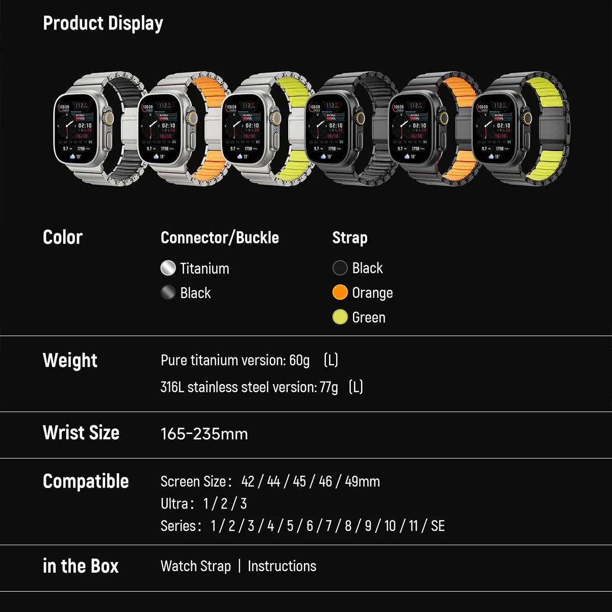 Titanium Silicone Magnetic Strap for Apple Watch Ultra 4/3/2 49mm Series 12/11/10 46mm Metal Band for Iwatch 9 8 7 45mm SE3 44mm