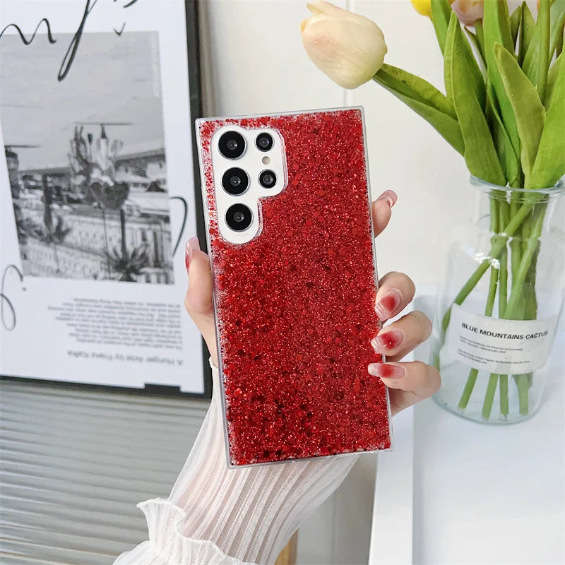 Shining Sequins Cases For Samsung Galaxy S25 S24 S23 S22 S21 S20 FE Plus Note 20 Ultra A13 A33 A53 A73 A22 A32 A42 A52 A72 Cover