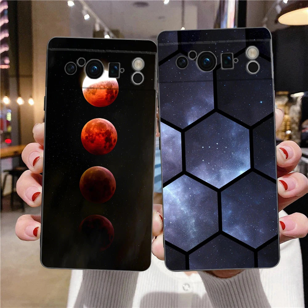 Starry Sky Universe Planet Phone Case For Google Pixel 10A 10 9 8 7 6 Pro XL 9A 8A 6A 7A 5G Soft Shockproof TPU Black Cover