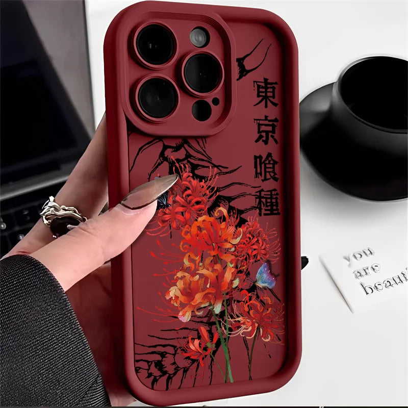 Hot Red Spider Lily T-Tokyo GhoulS Phone Case For Samsung S26 S25 S24 S23 S22 S21 S20 F06 M16 Note 20 FE Plus Ultra 4G 5G Cover