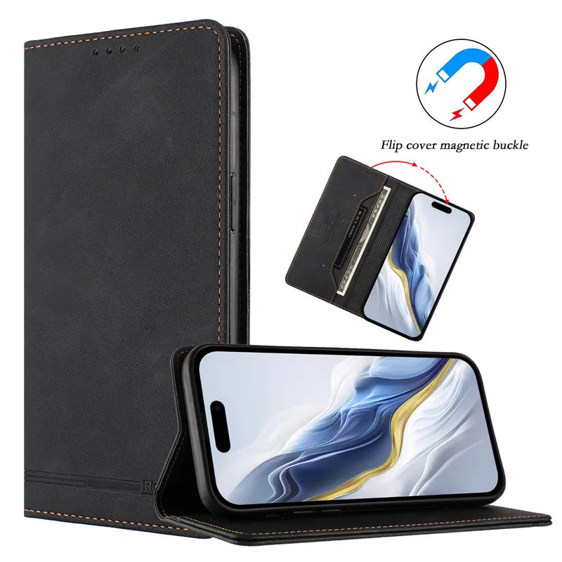 Leather Retro Anti-theft Wallet Flip Case For Motorola MOTO G Stylus Power Play 2025 2024 2023 2022 5G 4G Magnetic Phone Cover