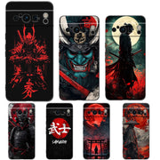 Japanese Bushido Samurai Phone Case For Google Pixel 10 9 8 7 6 Pro XL 9A 8A 6A 7A 5G Soft Shockproof TPU Black Cover