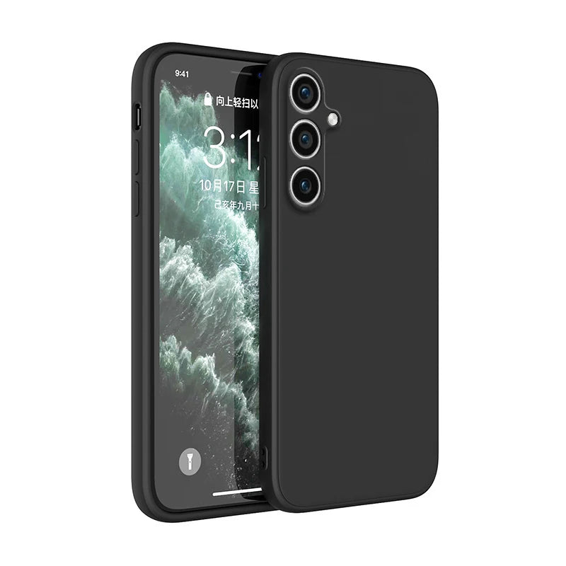 Simple Phone Case for Samsung Galaxy S23 Plus Ultra FE Funda S23Plus S23Ultra S23FE 5G Soft Liquid Silicon Shockproof Back Cover