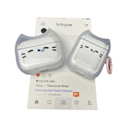 Dustproof Anti-Fall Sleepy Cat Earphone Case with Keyring Earbuds Cover Anti-scratch Shockproof for Airpods 4 3 2 1/ Pro/Pro2
