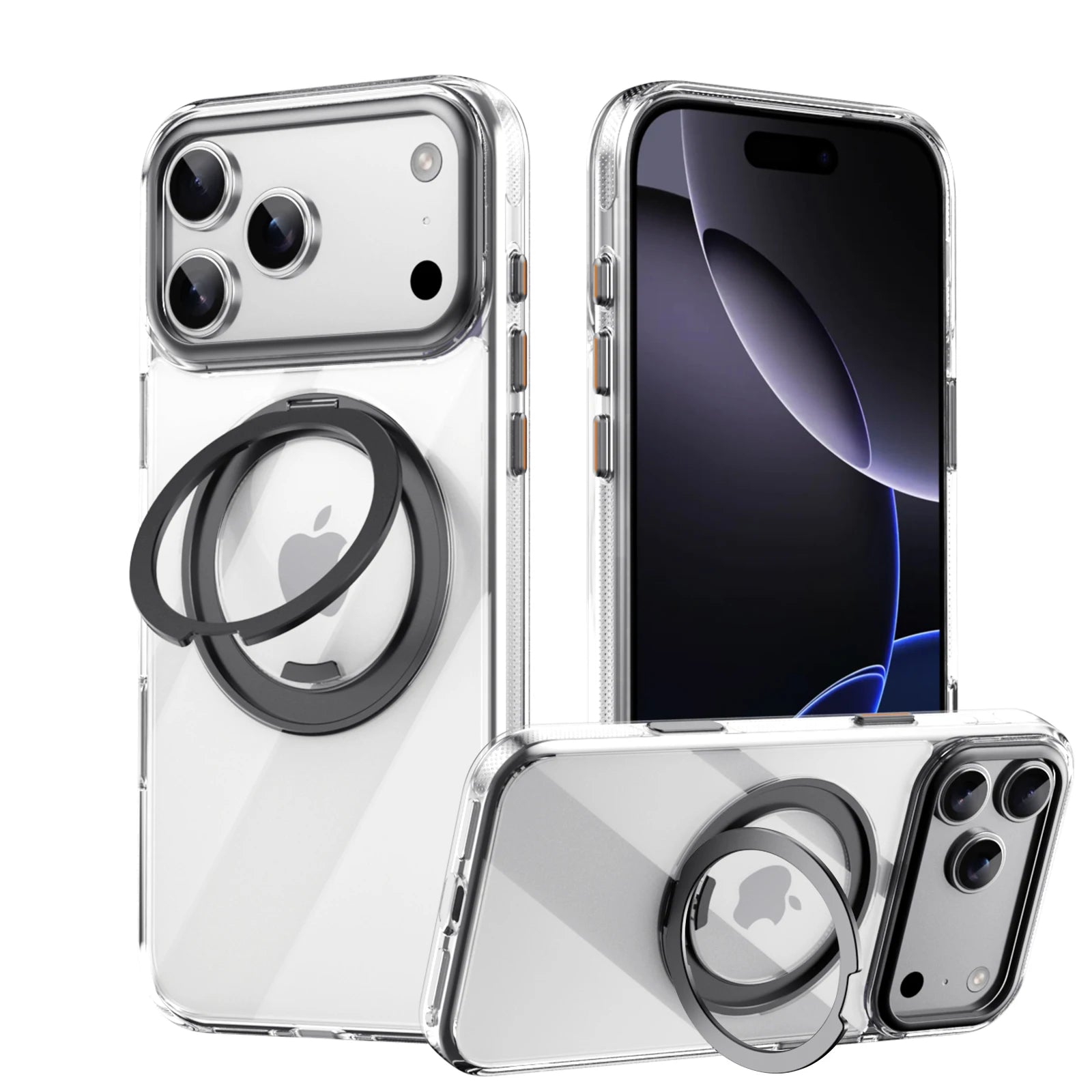 360° Mechanical Torque-Sound Rotating Stand Holder Magnetic Magsafe Phone Case For iPhone 16 15 14 13 17 Pro Max Plus 17Air 16E