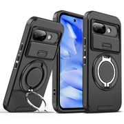 For Google Pixel 9a Case Google Pixel 9 Pro XL Cover Pixel 9 9Pro Magnetic Ring Armor Slide Camera Magsafe Wireless Charge Cover