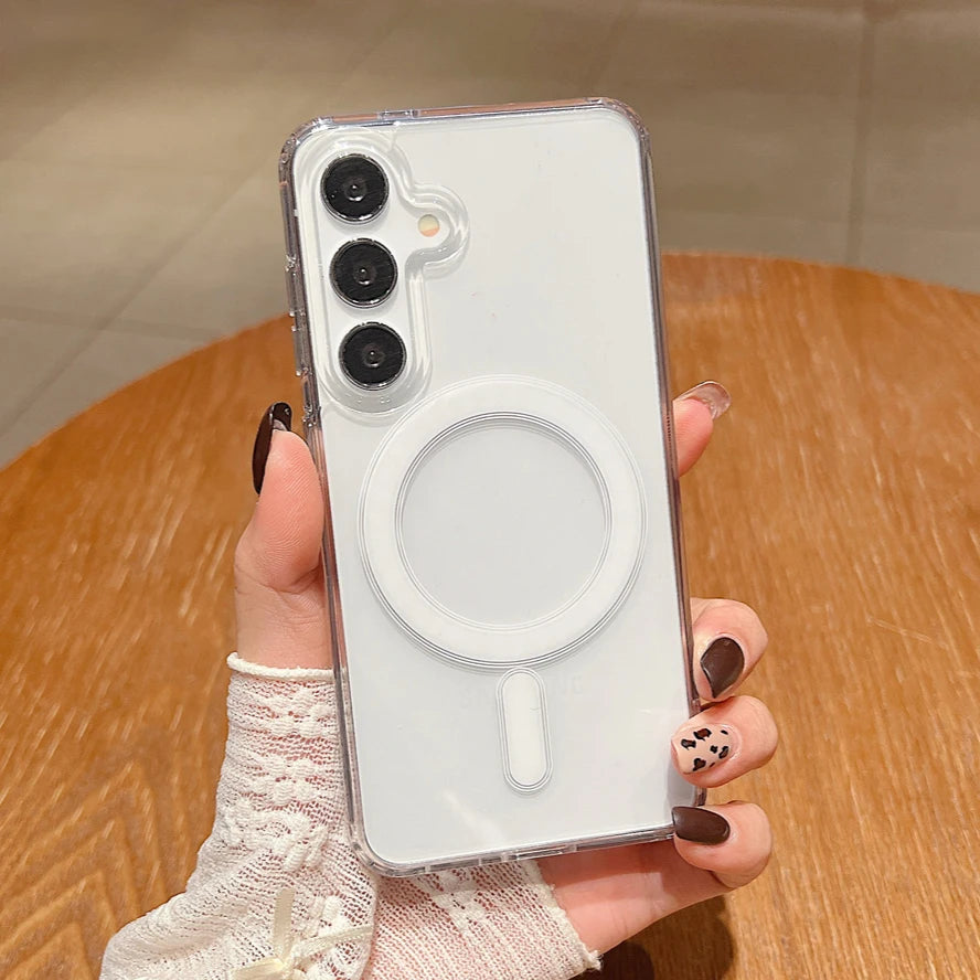 Magsafe Magnetic Case For Samsung Galaxy S25 S24 S23 S22 S21 FE Plus Ultra A16 A36 A56 A26 S25 edge 5G Shockproof Clear Cover