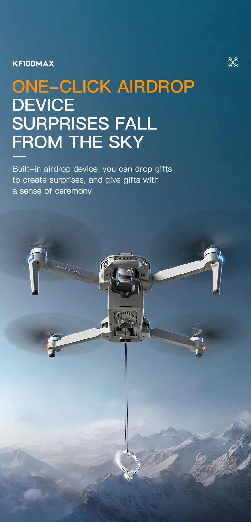 Teeggi KF100 MAX GPS RC with screen Drones With 4K HD Camera Profesional 3-Axis Gimbal obstacle avoidance 6KM Foldable RC Dron
