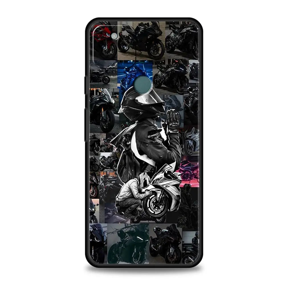 Phone Case Cover for Google Pixel 10 9 8 7 6 9A 8A 7A 6A Pro Shockproof Soft TPU 10 9 Pro XL Shell Capas Motorcycle Rider Fundas