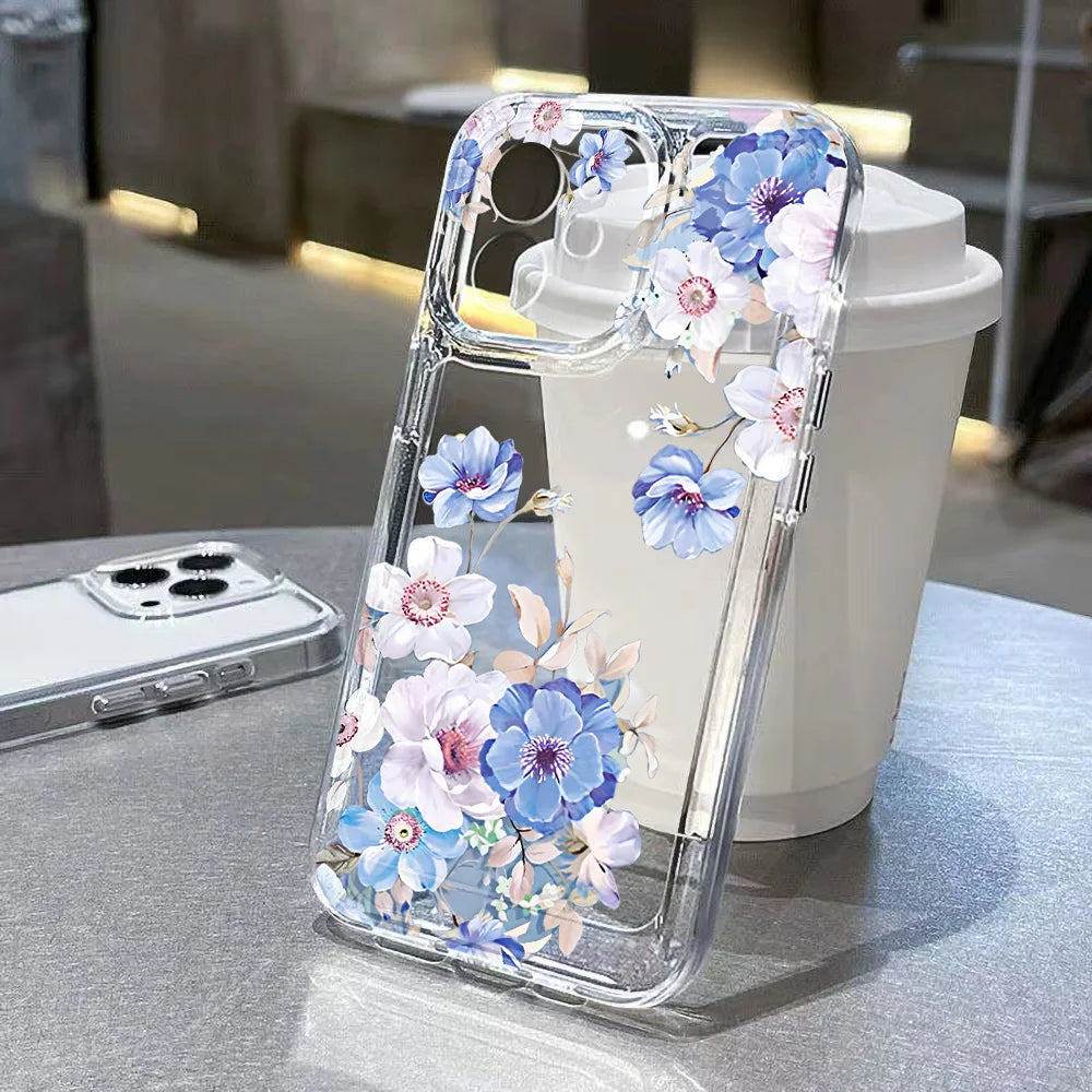 Cute Flower Clear Case For Samsung Galaxy A56 5G A36 S25 Ultra S26 S24 FE S23 S22 Case A55 A54 A35 A26 A07 A17 Shockproof Cover