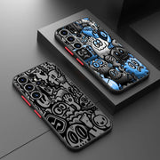 Case for Samsung Galaxy S23 FE Note 20 Ultra 10+ S21 S26 S25 Ultra S20 FE S22 S24 Plus Funda Back Phone Cover Graffiti Black