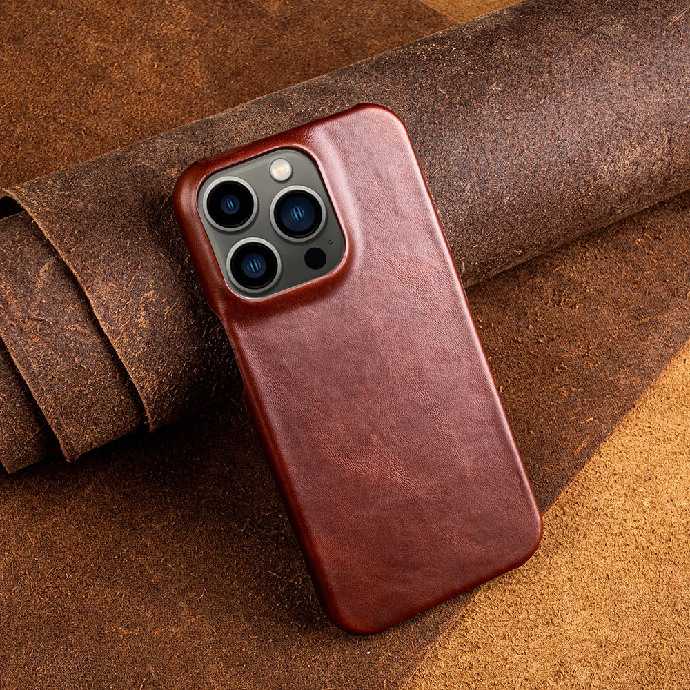 Genuine Leather Case For Iphone 14 Pro Max Cover Luxury Business Phone Aesthetic Vintage Retro For Iphone 13 12Pro 15 XR Coque