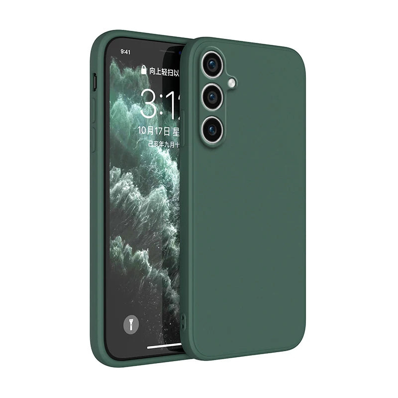 Simple Phone Case for Samsung Galaxy S23 Plus Ultra FE Funda S23Plus S23Ultra S23FE 5G Soft Liquid Silicon Shockproof Back Cover