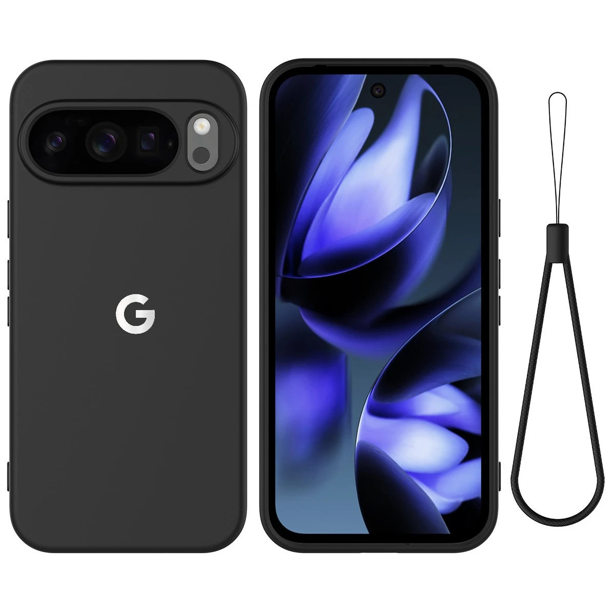 Fashion Liquid Silicone Case For Google Pixel 11 10 9 8 Pro XL 10a 9a 8a Shockproof Soft TPU Protection Cover With Lanyard Strap