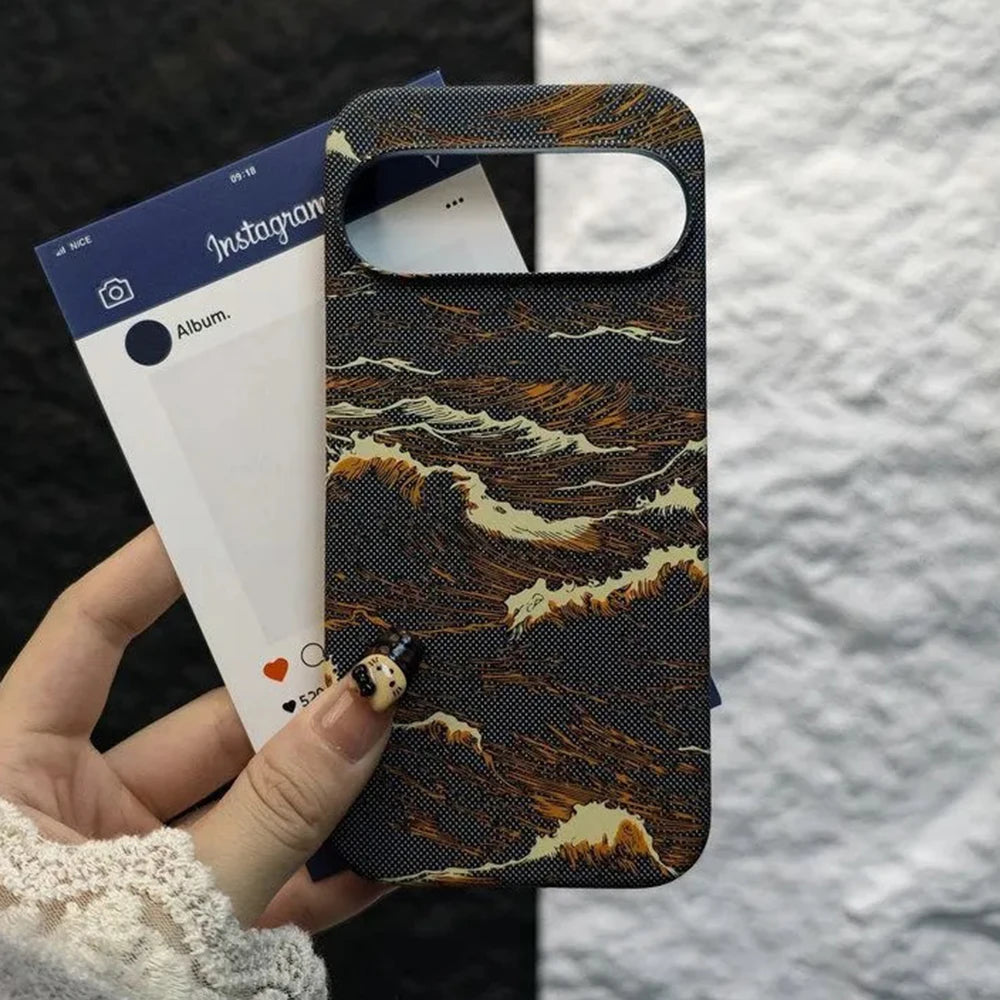 Premium Kevlar Ocean Wave Texture Magnetic Case For Google Pixel 11 Pro XL 10A 9A 8 7 Pro For Magsafe Charge Plastic Hard Cover