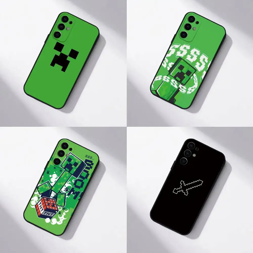 Game M-Minecrafts gift Phone Case For Samsung S25,S24,S21,S22,S23,S30,Ultra,S20,Plus,Fe,Soft Silicone Black Cover
