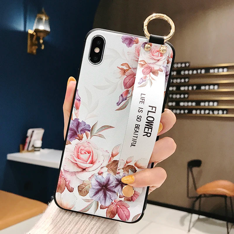 Wrist Strap Case For Samsung Galaxy S25 S24 Ultra S23 FE S22 S20 S21 Plus Wristband Phone Cover Kickstand Holder