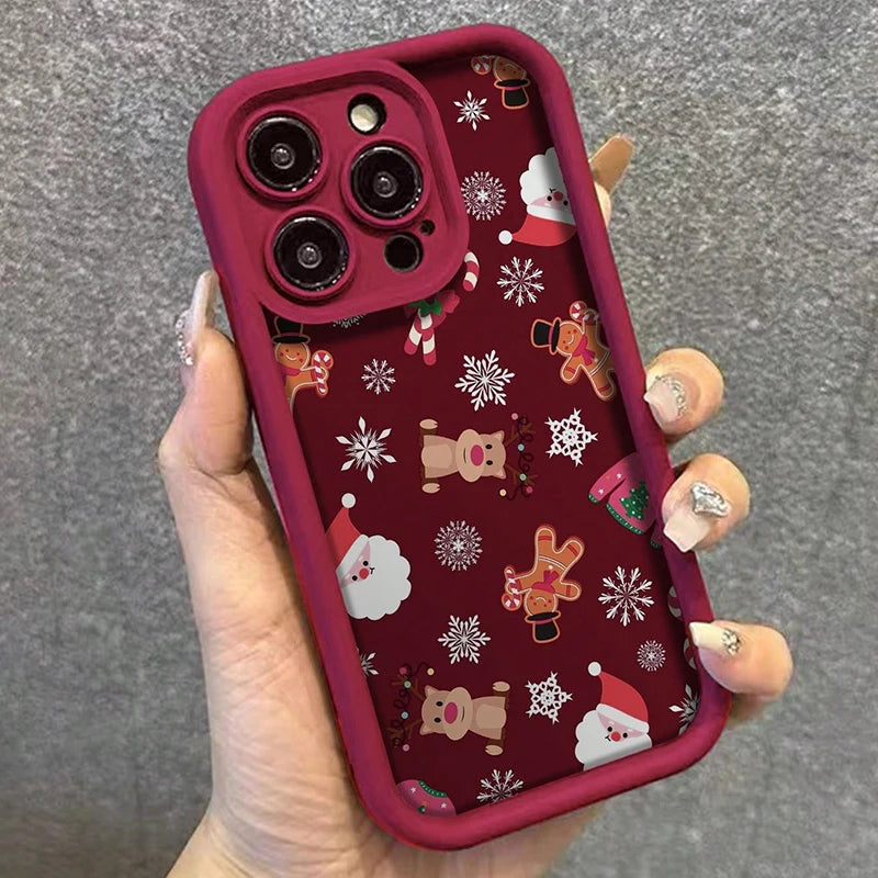 Green Christmas Tree Phone Case For IPhone 17 Air 11 13 12 Pro Max 14 15 16 Plus 16E Shockproof Soft Bumper Cover Case Funda