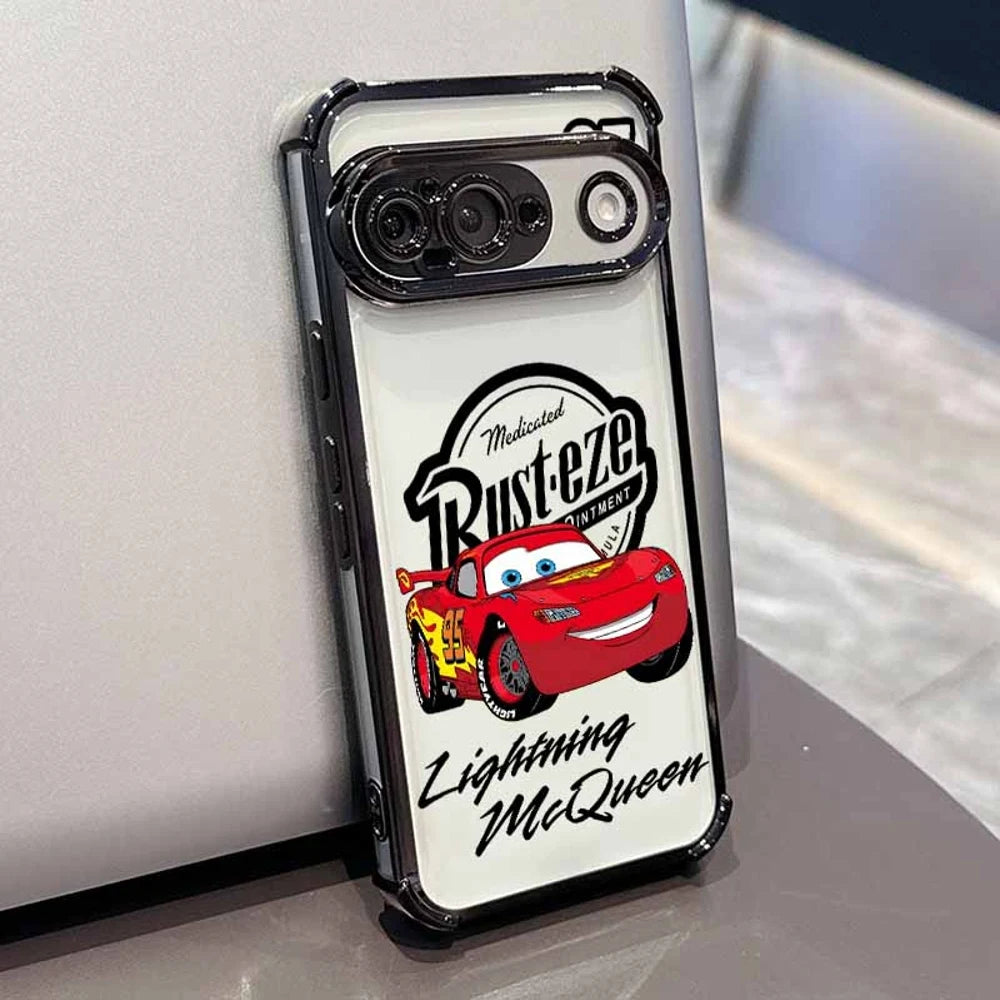 Cars Lightning McQueen Phone Case For Google Pixel 10A 9A 9 8A 8 7A 7 Pro XL Plating Drop-proof Transparent Soft Cover
