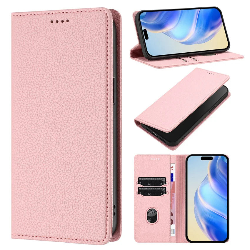 Rfid Blocking Leather Case For Samsung Galaxy S25 S24 S23 S22 S21 S20 Ultra Plus FE 5G Magnetic Wallet Flip Card Slot Cover