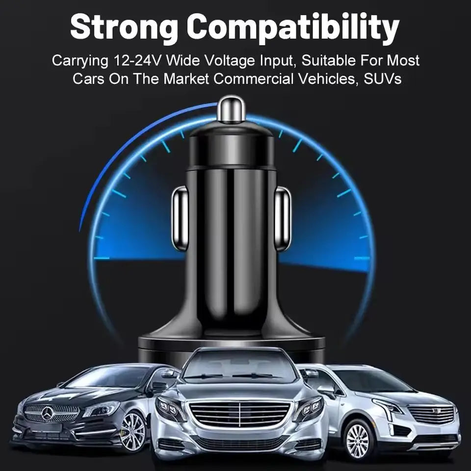 Fast Charging Car Phone Charger Adapter 4 Ports USB Car Charger Type C PD Quick Charge 3.0 Car Charger