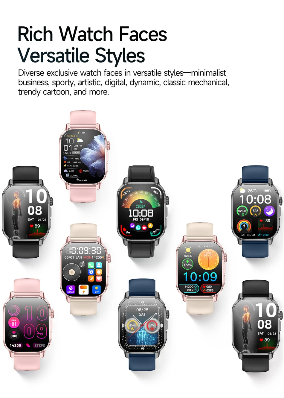 2026 New Model Uric Acid & Lipid Health Analysis Smart Watch Men ECG+PPG Bluetooth Call 2.01-inch Flashlight Smartwatch Women