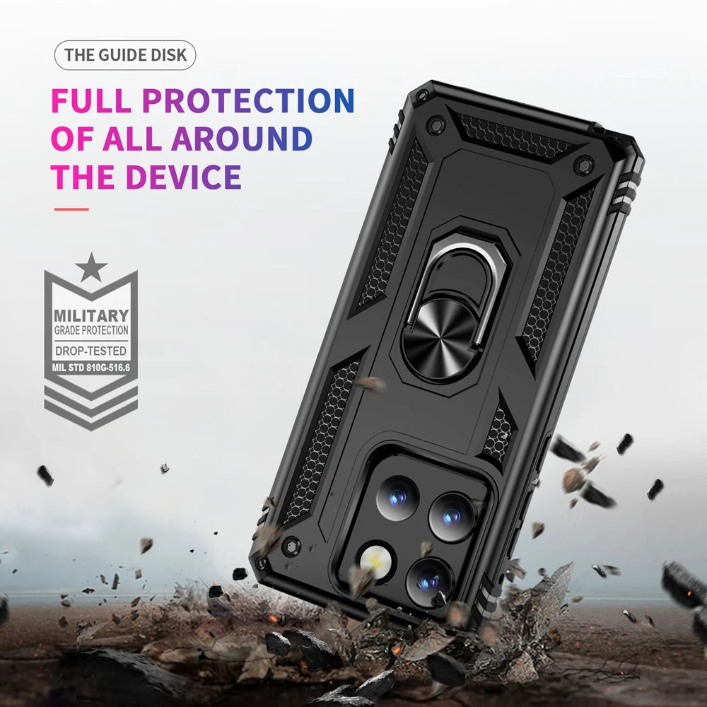 Armor Phone Case For Moto G Stylus Power Play GStylus GPower GPlay 4G 5G 2021 2022 2023 2024 2025 360°  Metal Ring Holder Cover