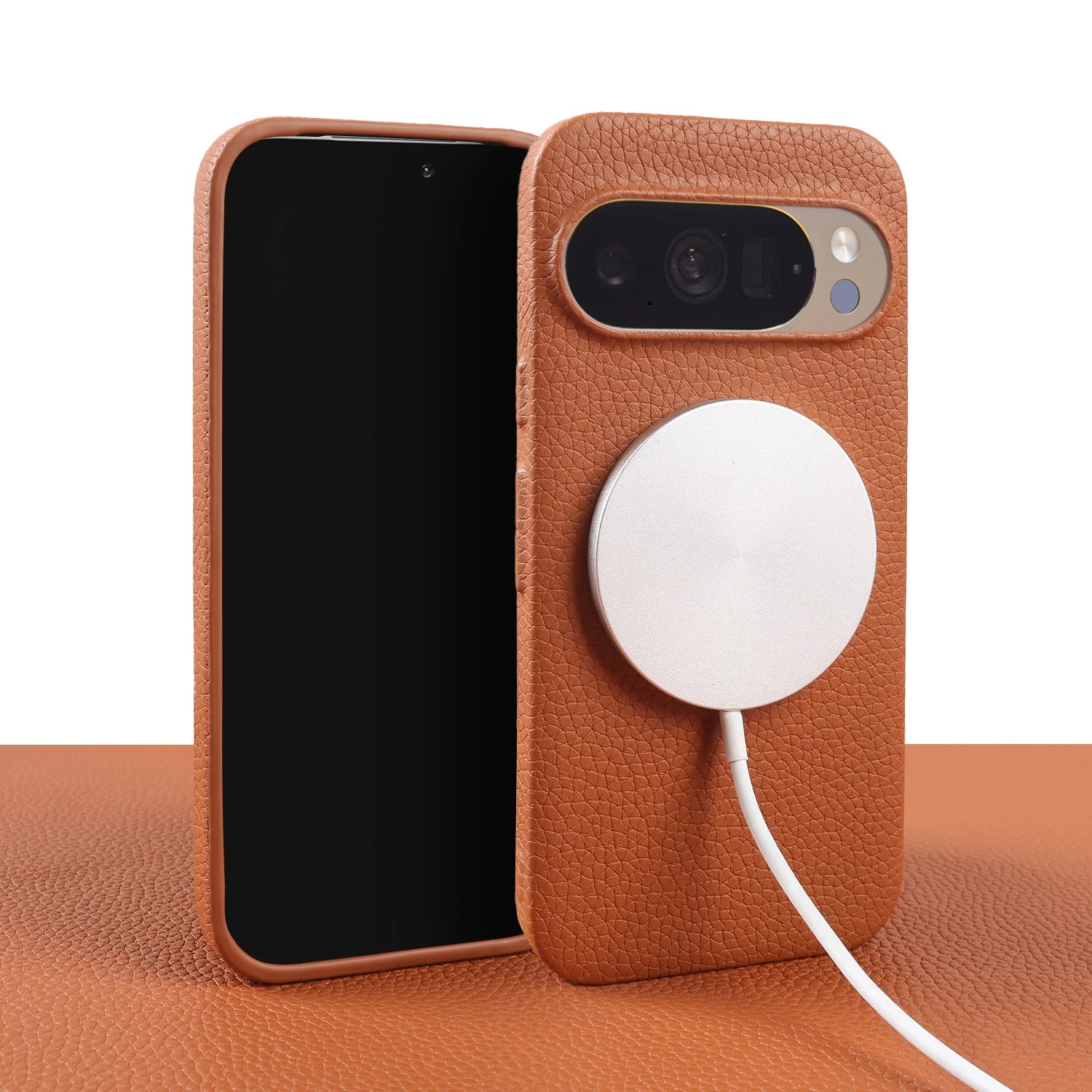For Magsafe Magnetic Lychee Genuine Leather Case For Google Pixel 10 Pro XL Pixel10 9A 8A 7A Pixel 7 8 9 Pro XL Phone Back Cover