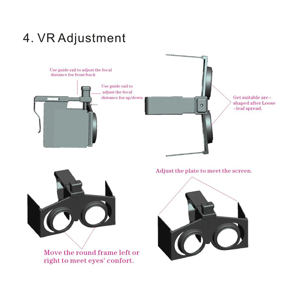 Portable Foldable 3D Glasses Mini Plastic 3D Virtual Reality VR Glasses Kits Foldable Virtual Reality VR Glasses for Android/iOS