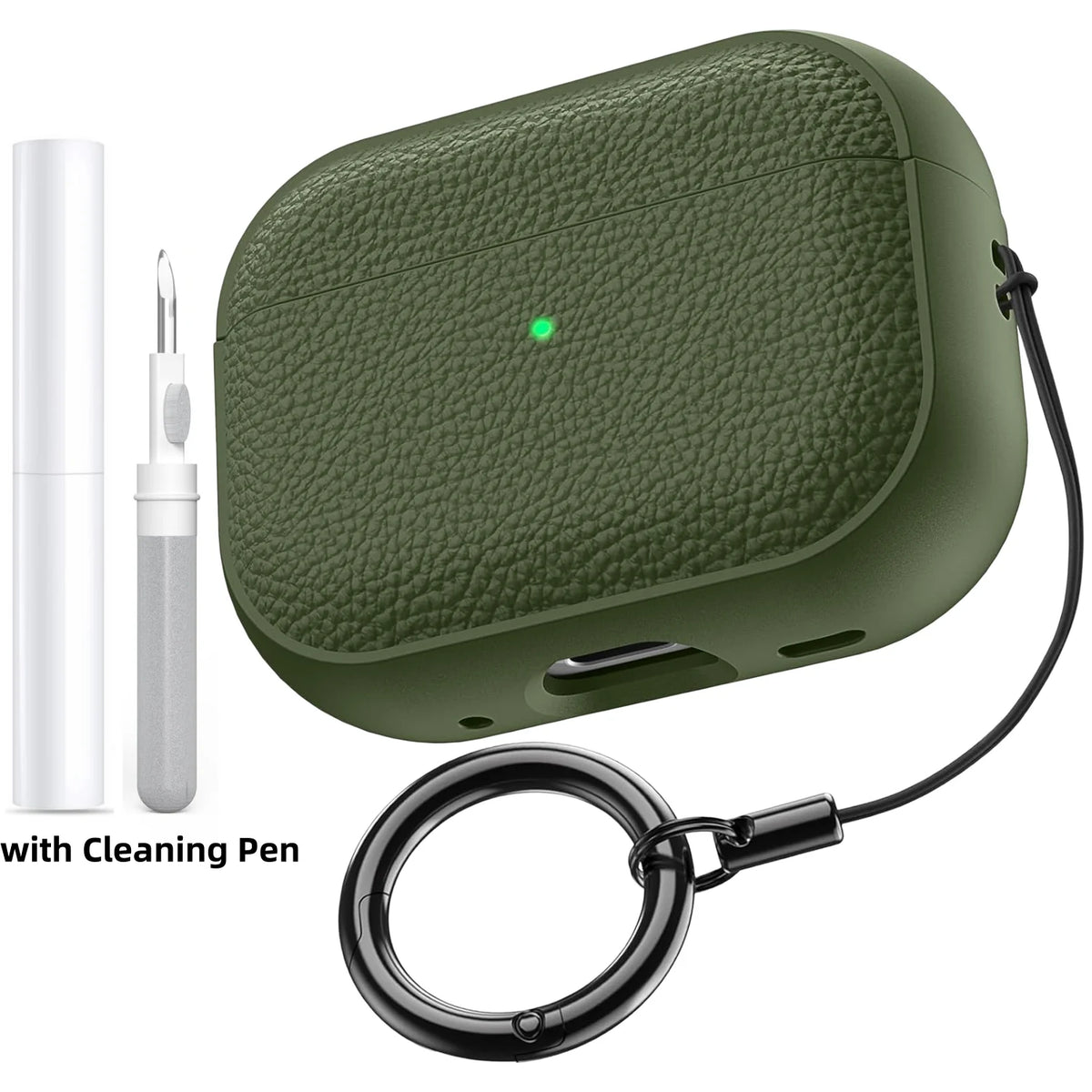 Earphone Case for AirPods 5/Pro 3/Pro 2/4 Leather-Like Design Protection Case with Keychain For AirPods 5/4/Pro 3 (2026 Release)