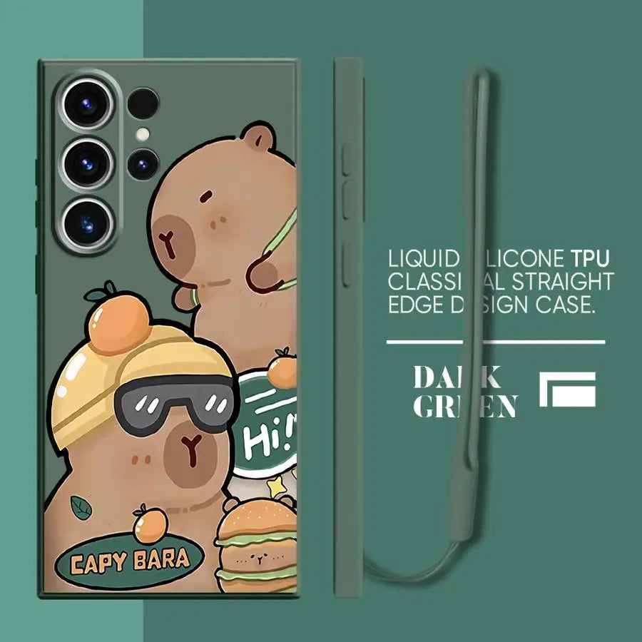 Capybara Cute Soft Cover Phone Case for Samsung Galaxy Note 20 10 Ultra S24 FE S21 Plus S23 S25 Edge S22 Ultra S20