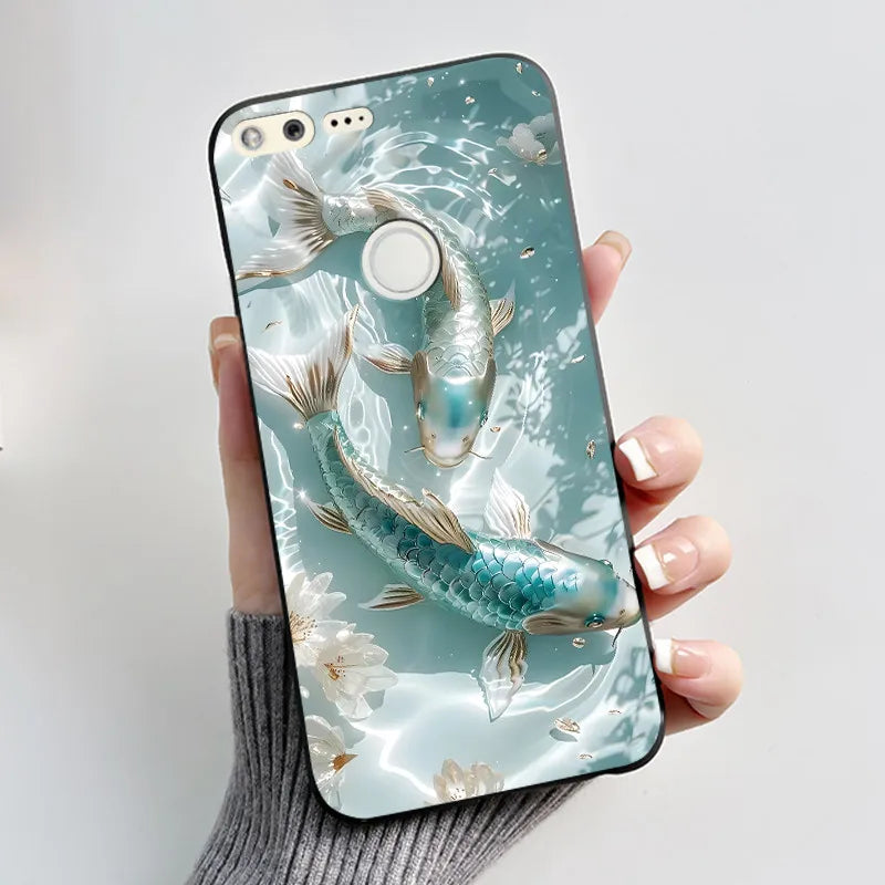 For Google Pixel 1 Soft Silicone Black Case For Google Pixel 1XL Elegant Style New Design Pattern Snow Mountain Casing
