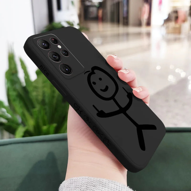 Line Man Phone Case For Samsung Galaxy S25 S24 S23 S22 S21 S20 Ultra Plus FE S10 Note 20 ultra 10 9 Plus Cover
