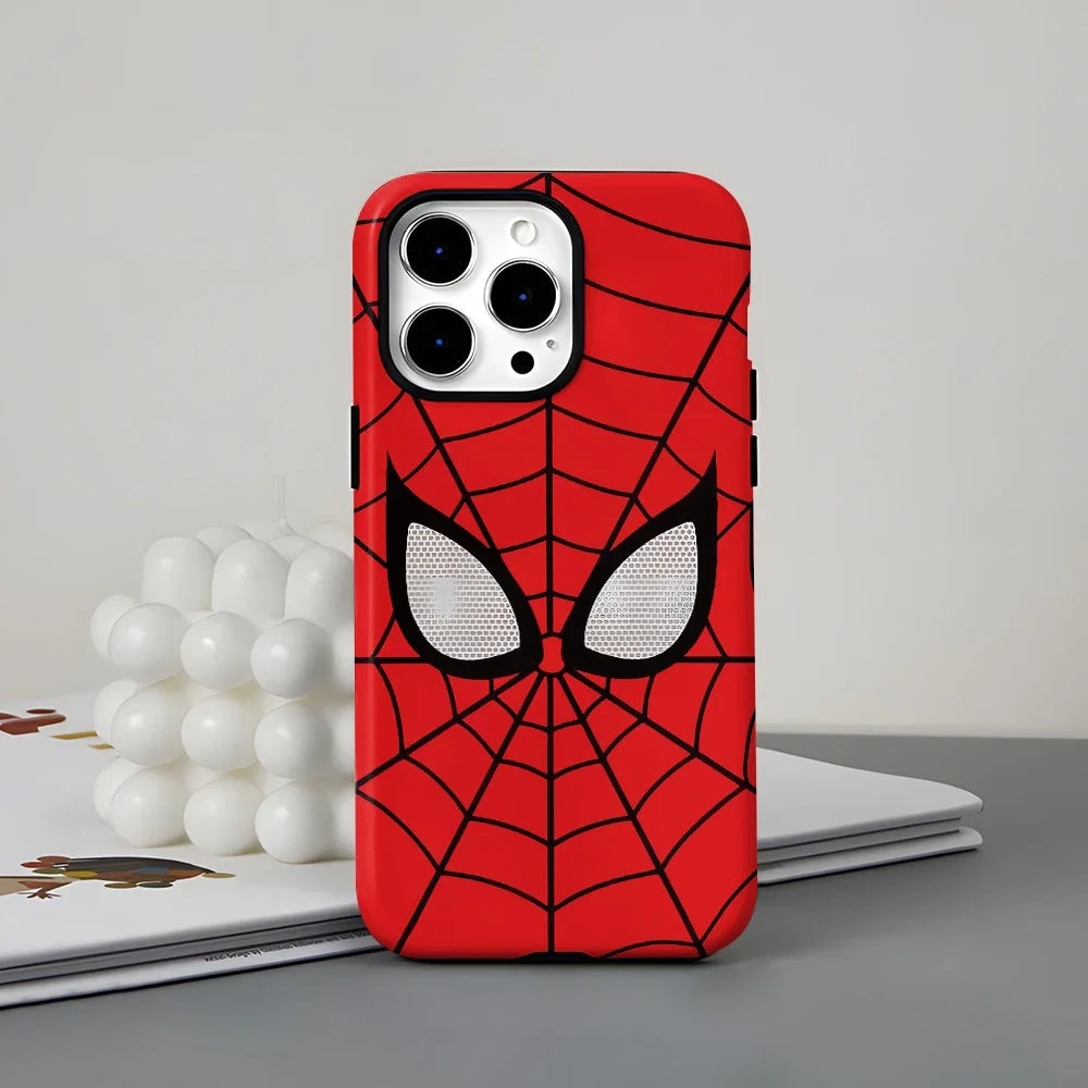 Cool Marvels Spiders Mans Phone Case for iPhone 16 15 14 13 12 11 X XS XR XSMAX 7 8 Pro Max Plus Luxury Double-layer Back Cover