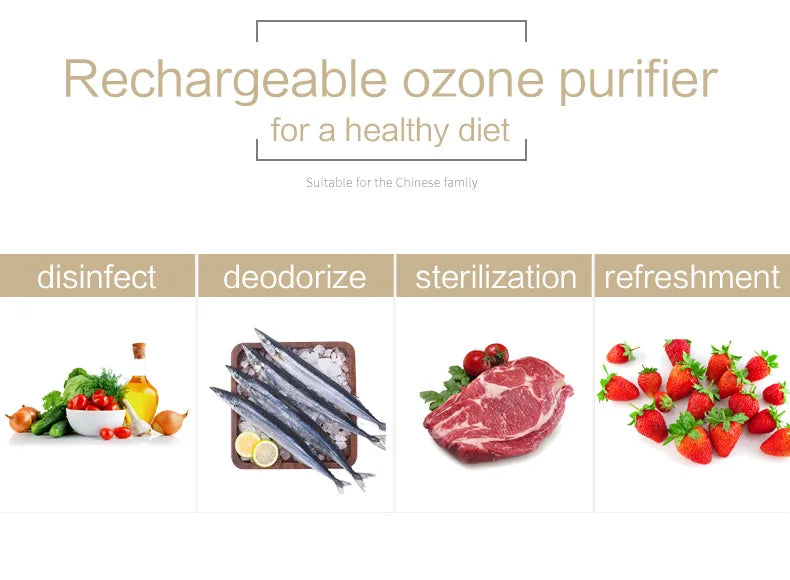 Portable Mini Ozone Generator Air Purifier Usb Rechargeable Odor Eliminator For Refrigerators, Cars & Closets