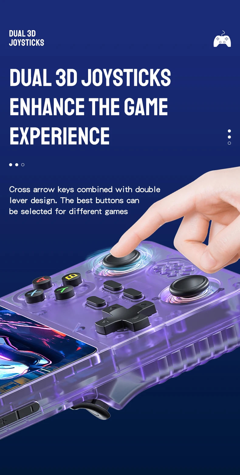 Retro Handheld Game Console RX6S 3 5 Inch IPS Screen 64GB  Portable Gaming Device with Built in Games