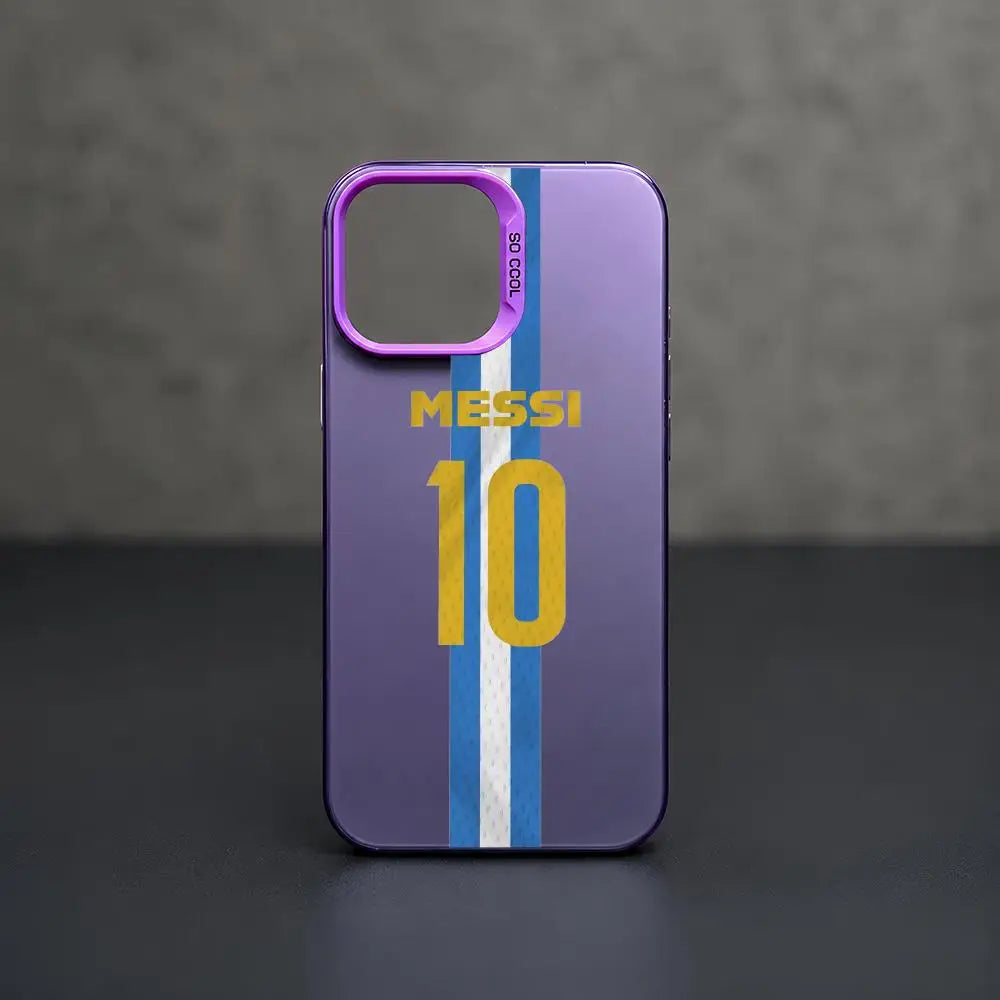 1 Football Star Messi #10 Logo Phone Case iPhone 11/12/13/14/15/16/17 Pro Max Color Gradient TPU Slim Shockproof Case