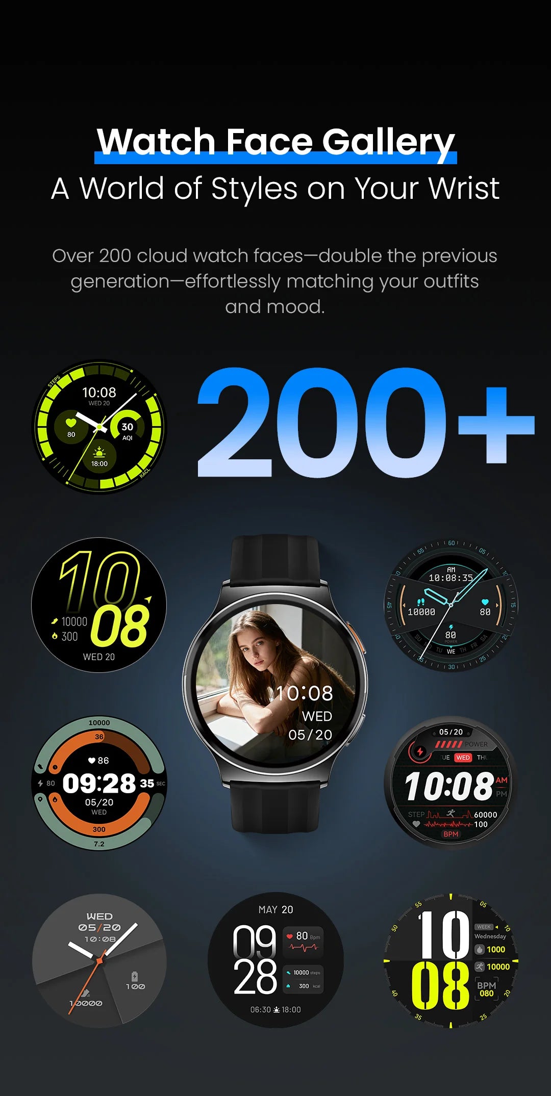 HAYLOU Solar Lite 2 Smartwatch 1.43'' AMOLED Display 24h Health Monitoring 150+ Sports Modes Voice Calling Smart Watch 1ATM
