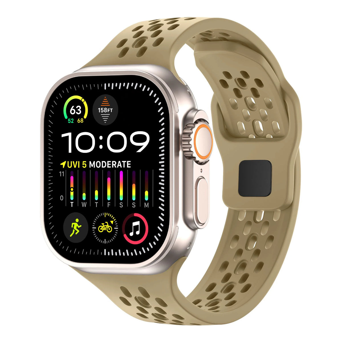 Breathable Silicone Strap for Apple Watch Ultra 4 3 2 49mm 46mm 45mm 41mm 44mm 42mm Band Bracelet for Iwatch Series 12 11 10 9 8