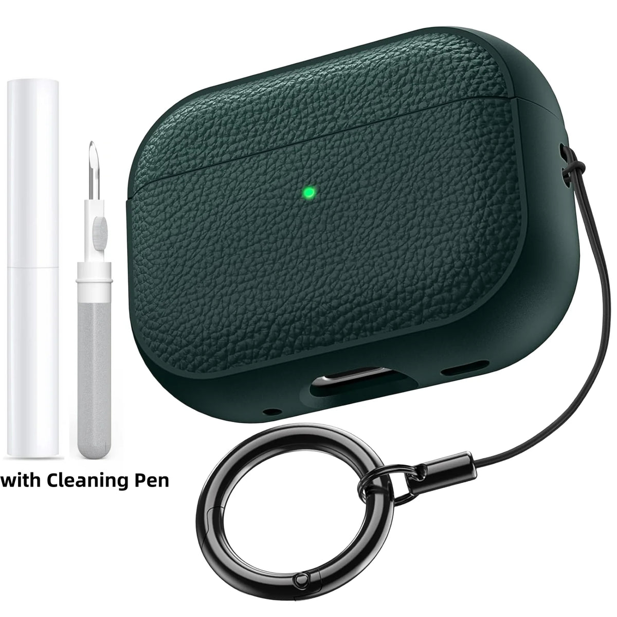Earphone Case for AirPods 5/Pro 3/Pro 2/4 Leather-Like Design Protection Case with Keychain For AirPods 5/4/Pro 3 (2026 Release)