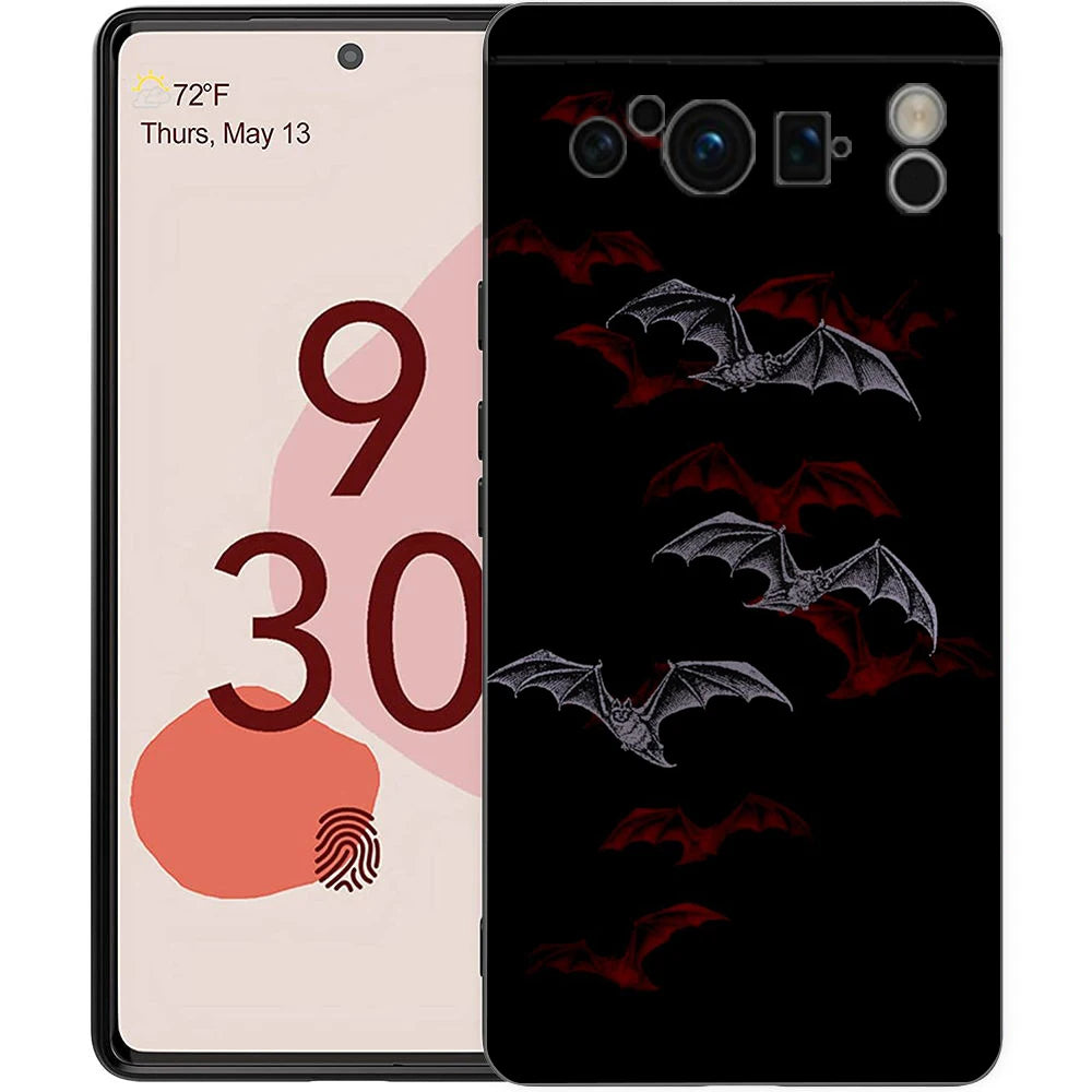 Goth Vampire Bat animal Phone Case For Google Pixel 10A 10 9 8 7 6 Pro XL 9A 8A 6A 7A 5G Soft Shockproof TPU Black Cover