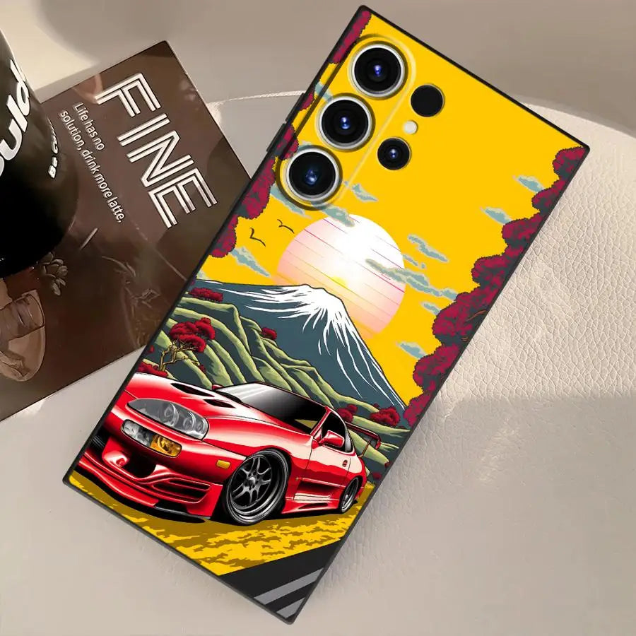 Japanese Drift Car Case for Samsung Galaxy S26 Ultra S24 S25 Plus Note 20 8 9 10 S10 S9 S20 Ultra S23 S21 FE Funda Phone Cover