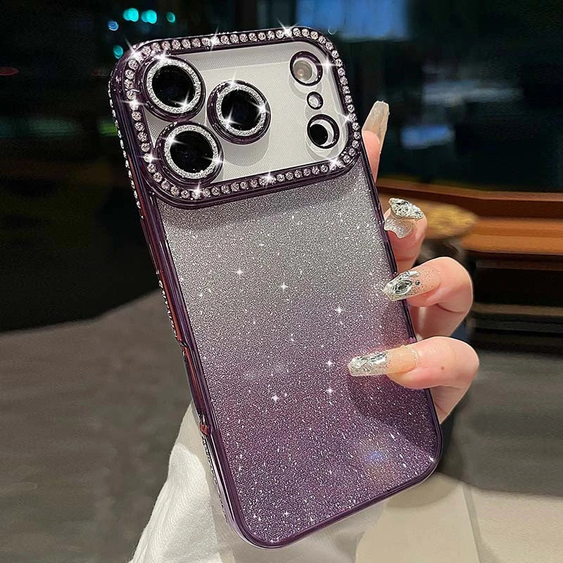 Luxury Diamond Glitter Phone Case For iPhone 17 Pro Max 17E Air 16 16E 15 14 13 12 11 Pro Max Plus Shockproof Women Phone Cover
