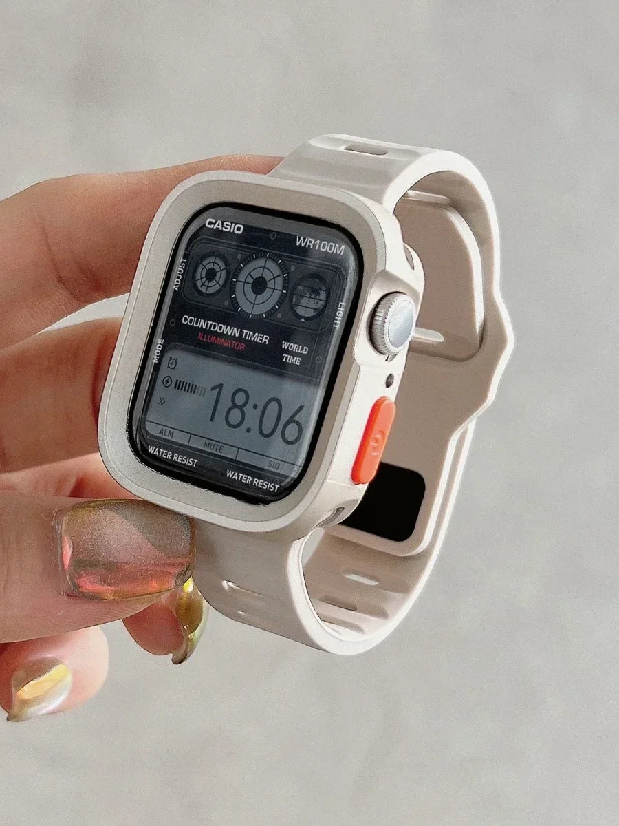 Silicone Case+Strap for Apple Watch Ultra3 49mm Series 11/10 42mm 38 44mm 40mm 45mm 41mm Bracelet Cover for iWatch Series 8 9 7