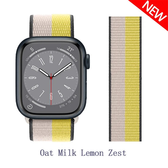 Nylon loop Correa For Apple Watch Bands 45mm 44mm 46mm 40mm 49mm 41mm 42mm Bracelet iWatch Series 12 11 Se 7 8 9 10 ultra 3 4