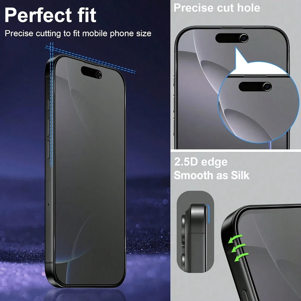 NNBILI 2pcs Matte Privacy Screen Protector,Fingerprint Resistant,Premium Matte Finish, For iPhone 18 17 16 15 14 13 12 Pro Max