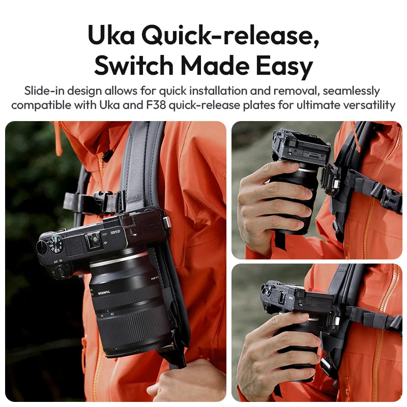 Ulanzi UKA07 Backpack Quick Release Kit Compatible with Uka Arca-Swiss Quick Release System for DSLR Camera Max Load 10KG