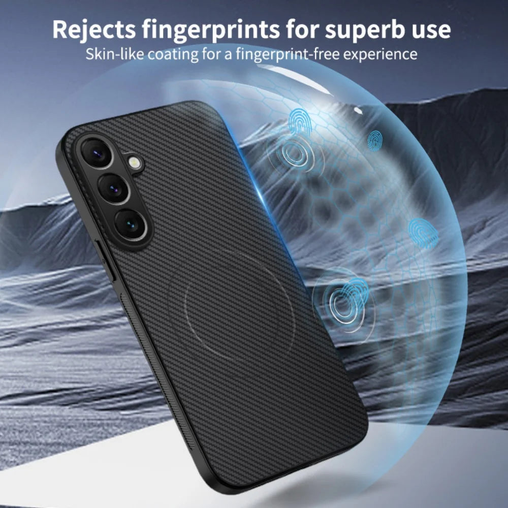 Luxury Carbon Fibre for MagSafe Magnetic Phone Case for Samsung S26 Ultra S25 FE S24 S23 S22 Plus S21 S20 A56 A57 A37 A31 A21S