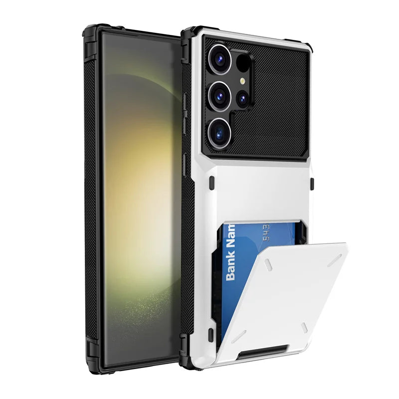 Wallet Case for Samsung Galaxy S24 S23 S22 S21 S20 Ultra FE S10 Note 10 Plus 20 9 Cover Shockproof Armor PC Flip Card Slot Case